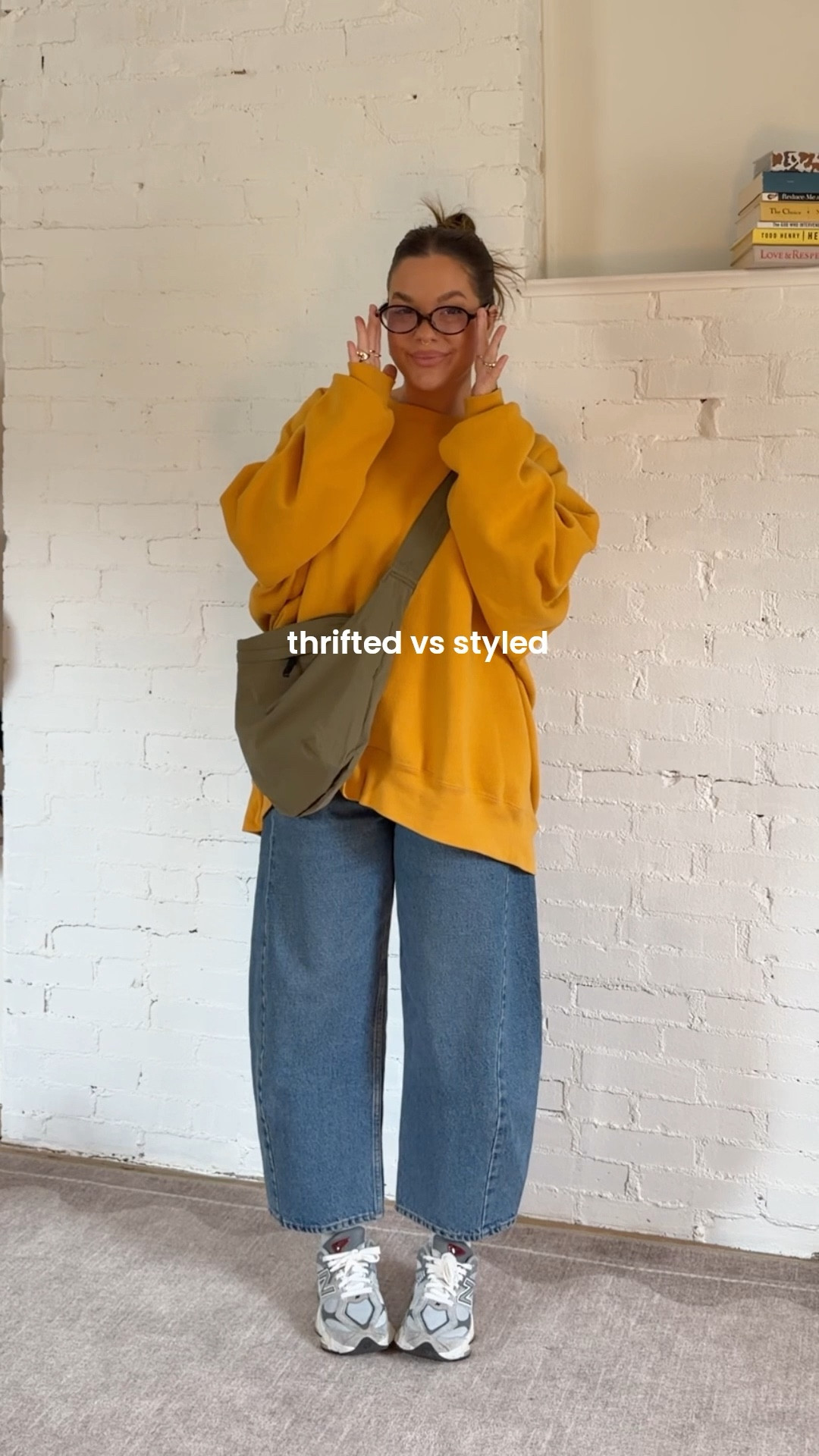 everything but the thrifted crewneck is linked!! 

JEANS ARE ON SALE!!! 
wearing a size 28 SHORT in the jeans! i am usually a 28 REG but i got a short this time ◡̈ i am 5’4 for reference! ALSO i got the midrise, but they also have a high rise if you prefer that! 

#LTKootd #LTKgrwm #LTKmomlife