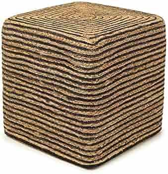 REDEARTH Cube Pouf Foot Stool Ottoman -Jute Braided Pouffe Poof Accent Chair Footrest for The Liv... | Amazon (US)