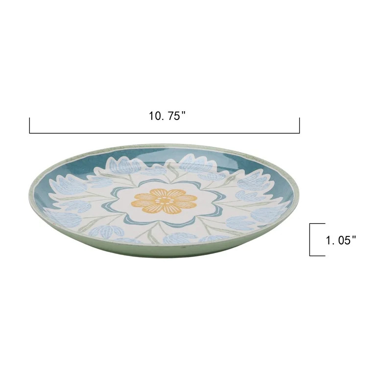 Better Homes and Gardens Bamboo Melamine Floral Dinner Plate | Walmart (US)