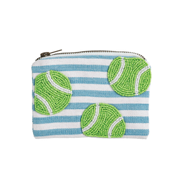 Tennis Balls Beaded Pouch | Mud Pie
