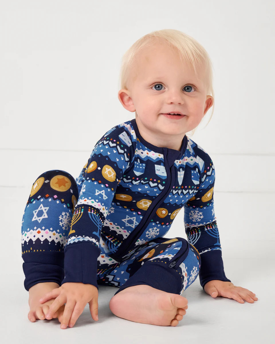 Hanukkah Fair Isle Zippy | Little Sleepies