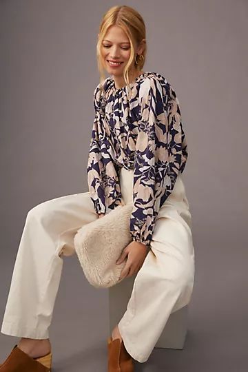 Jo Faulkner for Maeve Poplin Bubble Blouse | Anthropologie (US)