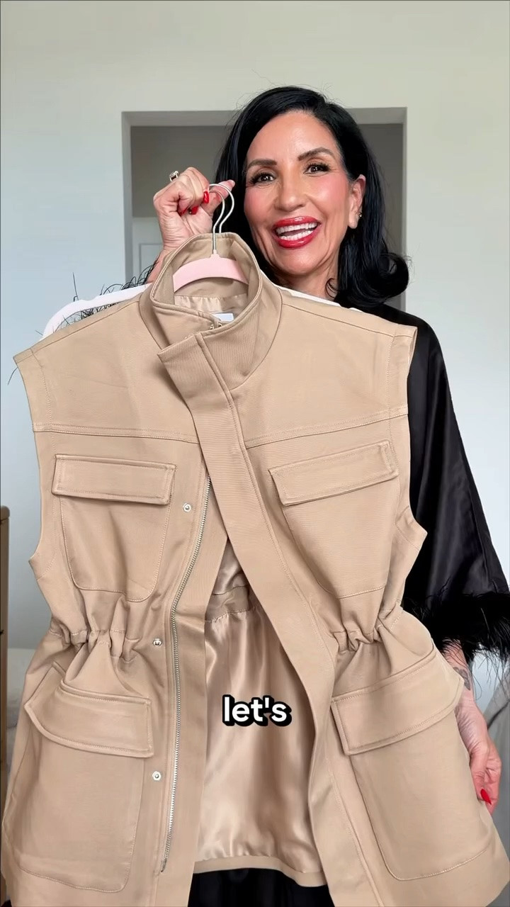 How to style A Utility Vest 
Utility vest but make it chic.🖤
I styled this utility vest with black capri pants and my favorite Jimmy Choo nude heels and suddenly it’s a whole look.
Style tip/ A nude heel is the secret weapon for us petite girls. At 5 feet tall, it creates a seamless leg line that visually adds inches without trying. The capri pant is doing more than you think here. It breaks the leg just enough to let that heel shine and keeps the whole silhouette feeling intentional, not causal.
This is how you take a utility piece from functional to fashion-forward.
Today’s mantra, say it with me- I dress for myself and I show up beautifully.

#LTKootd #LTKOver40 #LTKBeauty
