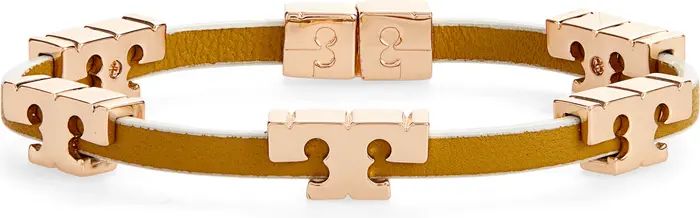 Tory Burch Serif-T Croc-Embossed Leather Single Wrap Bracelet | Nordstrom | Nordstrom