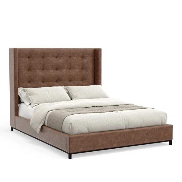 Dante Vegan Leather Wingback Bed | Wayfair North America