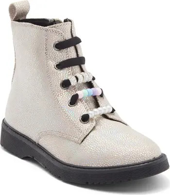 Kids' Poppey Beaded Combat Boot | Nordstrom Rack