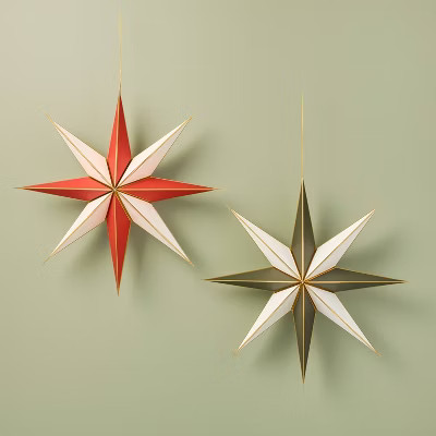 2ct Paper Stars Christmas Tree Ornament - Hearth & Hand™ with Magnolia | Target
