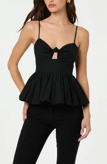 ASTR the Label Cotton Twist Cutout Bubble Peplum Camisole | Nordstromrack | Nordstrom Rack