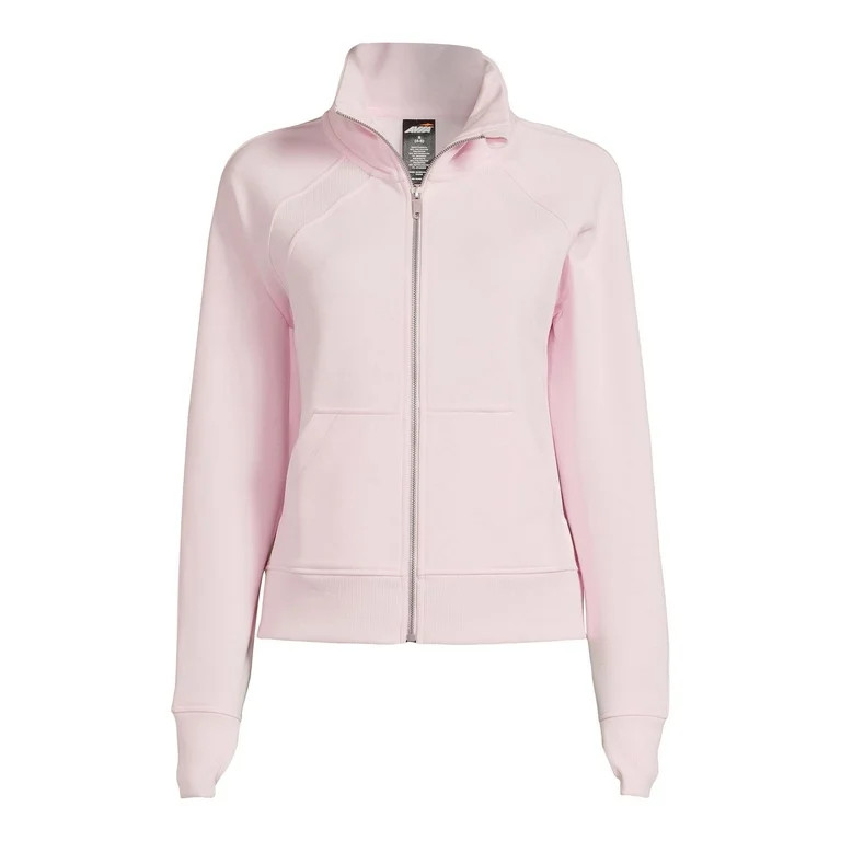 Avia Women's Plush Mixed Rib Mock Neck Full Zip Jacket, Sizes XS-XXXL | Walmart (US)