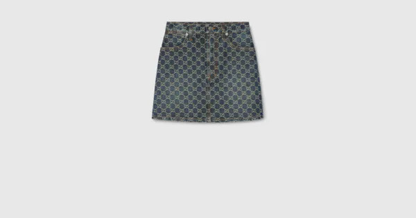 Gucci - GG cotton denim jacquard mini skirt | Gucci (US)
