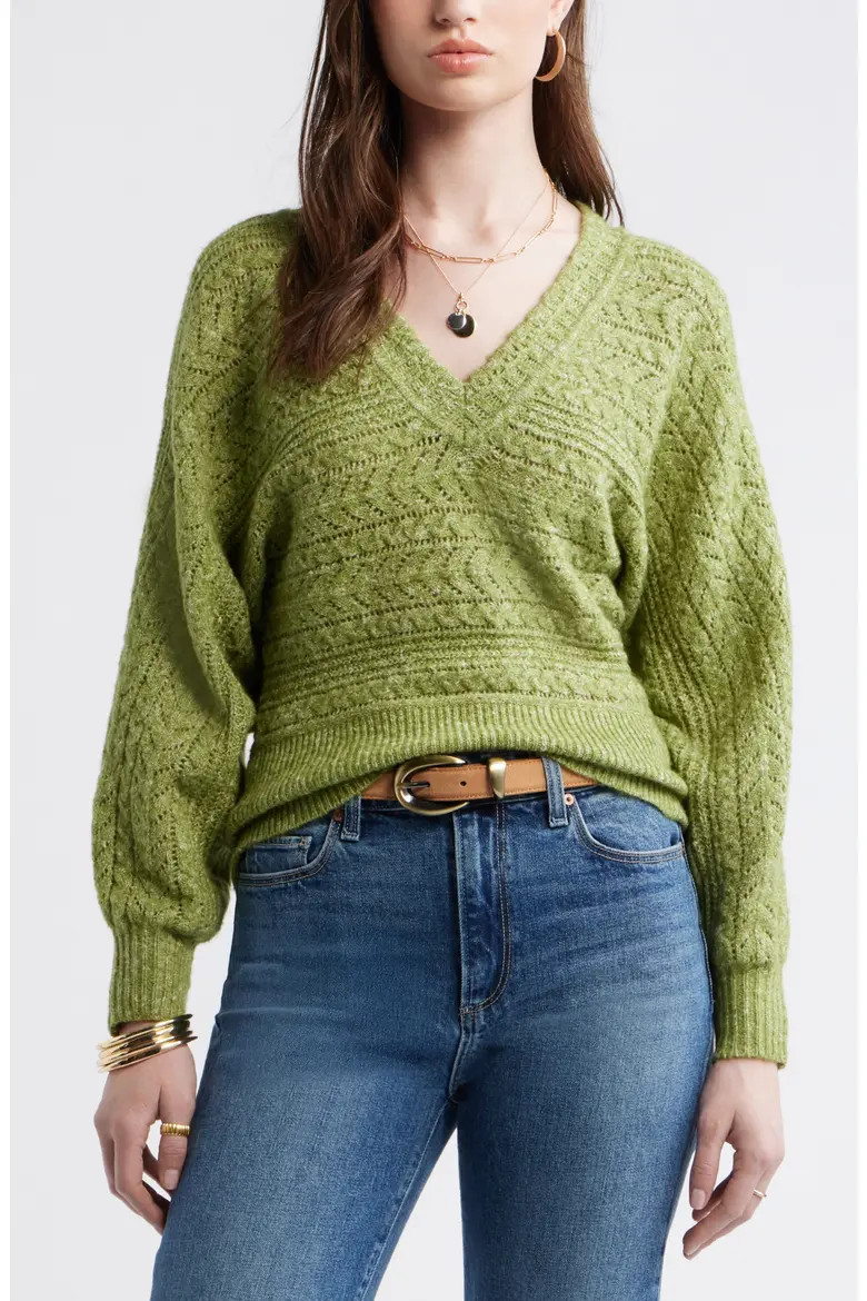 Pointelle Dolman Sleeve Sweater (Women) | Nordstrom | Nordstrom