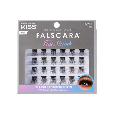 KISS Products Falscara Lash Extension Kit - Black Faux Mink - 24ct | Target