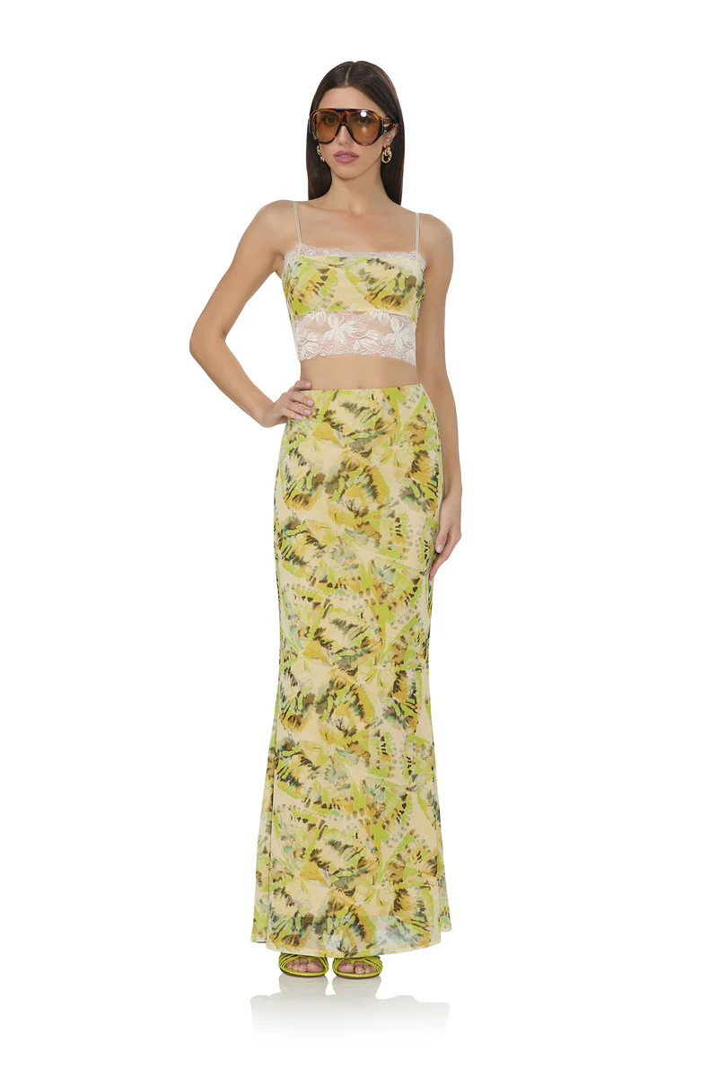 Tegan Maxi Skirt - Lime Wing | ShopAFRM