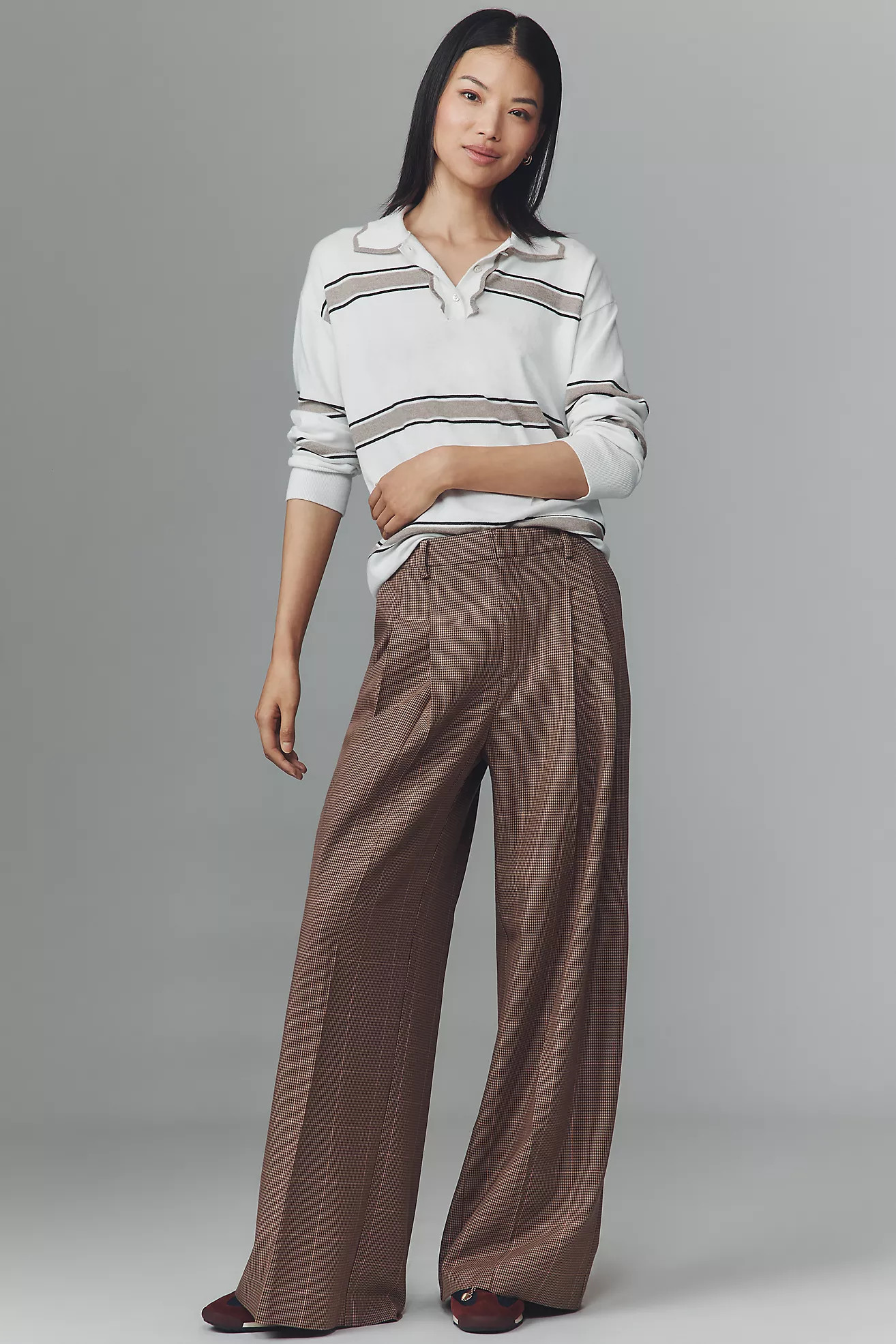 The Avery Plaid Wide-Leg Trousers by Maeve | Anthropologie (US)