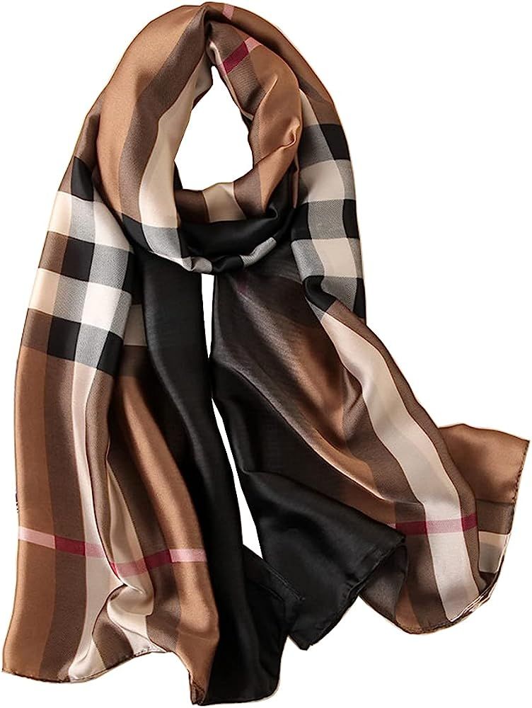 ZDMHSH Fashion Scarves Scarf 100% Silk Feeling Scarf Silk Like Scarves Long Lightweight Sunscreen... | Amazon (US)