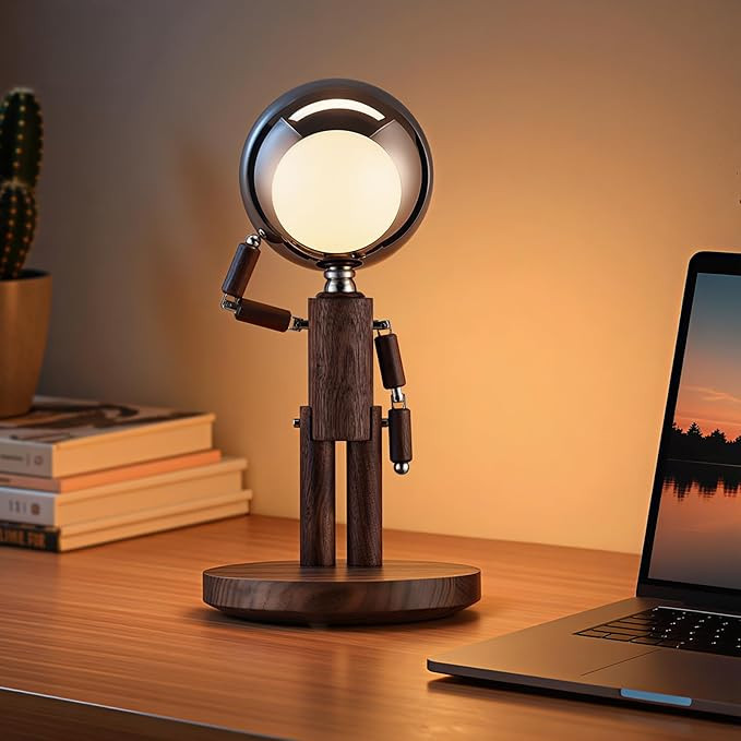 Cordless Table Lamp, Rechargeable Wooden Table Lamp with Touch Control & Adjustable Brightness, C... | Amazon (US)