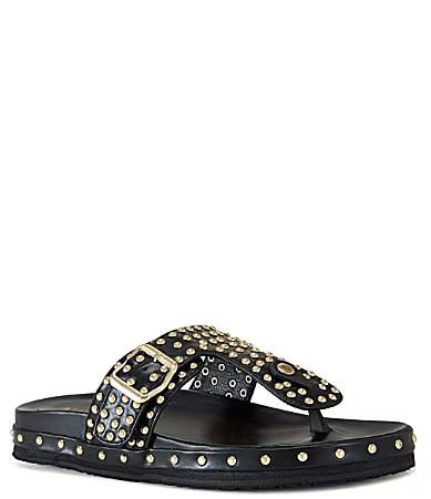 Azalea Wang Daisychain Studded Thong Sandals - 6.5 | Dillard's