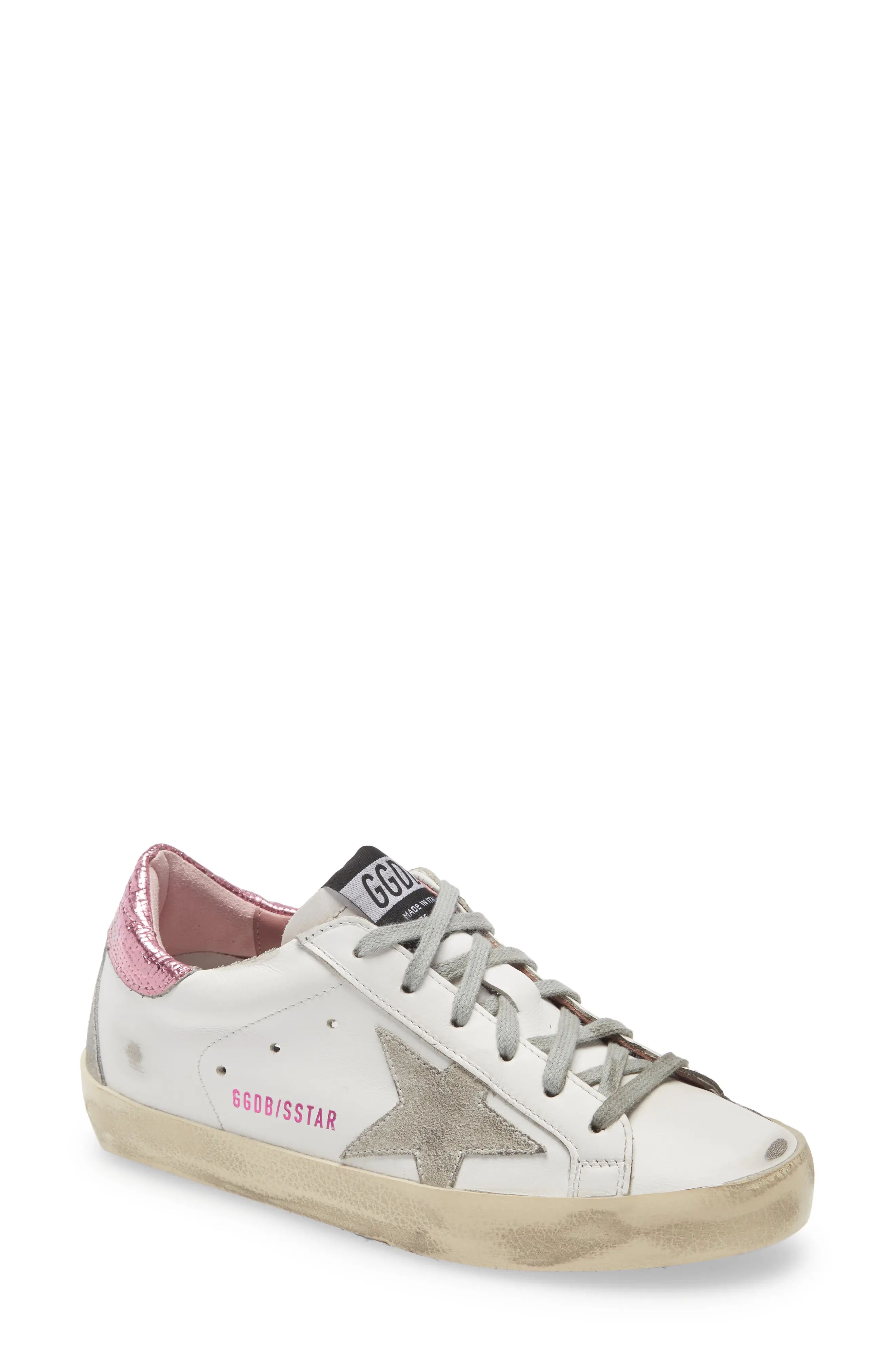 Golden Goose Super-Star Low Top Sneaker, Size 4Us in White/ice/pink at Nordstrom | Nordstrom