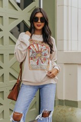 Beige "Sunshine Dreamer" Ribbed Graphic Sweatshirt | Magnolia Boutique