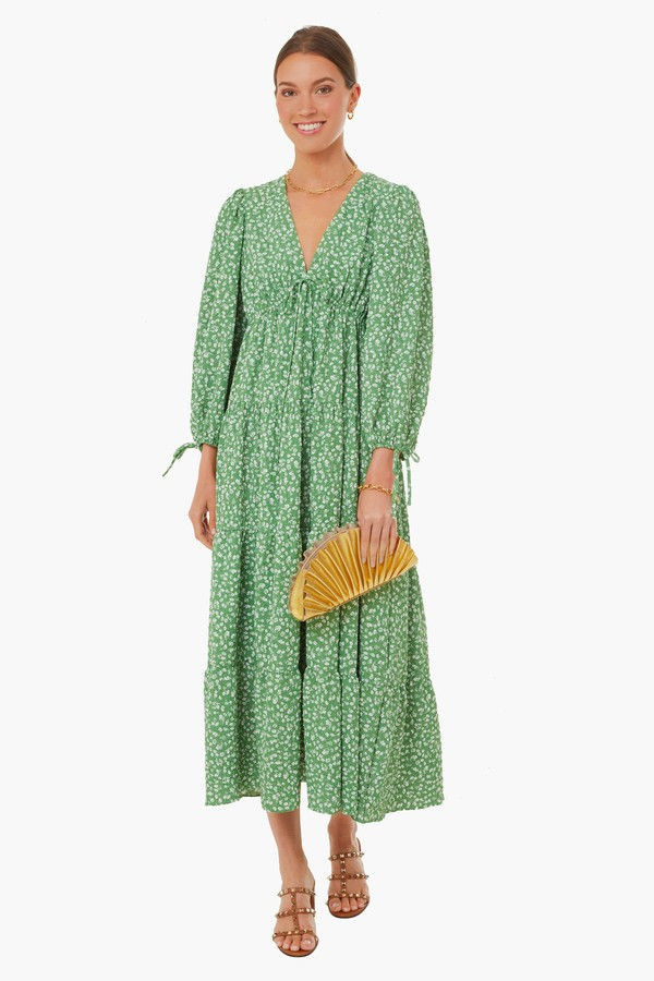 Green Ditsy Floral Mila Midi Dress | Tuckernuck (US)