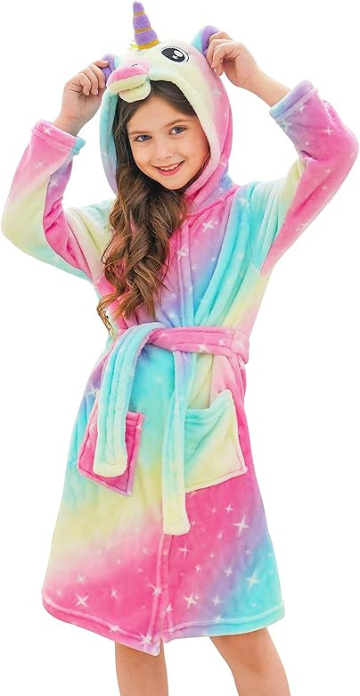 Doctor Unicorn Soft Unicorn Hooded Galaxy Bathrobe - Unicorn Gifts for Girls | Amazon (US)
