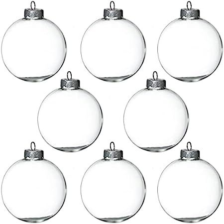 12Pcs Clear Glass Flat Ball Ornaments Discs 3.15 Inch for Crafts DIY, Large 80mm Fillable Ornaments  | Amazon (US)
