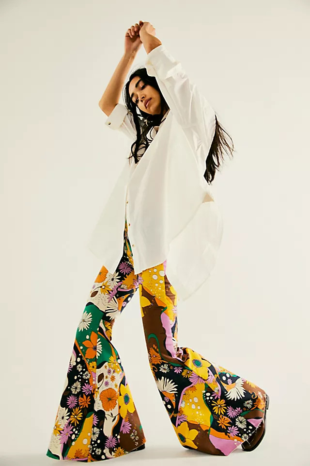 Just Float On Printed Flare Jeans | Free People (Global - UK&FR Excluded)