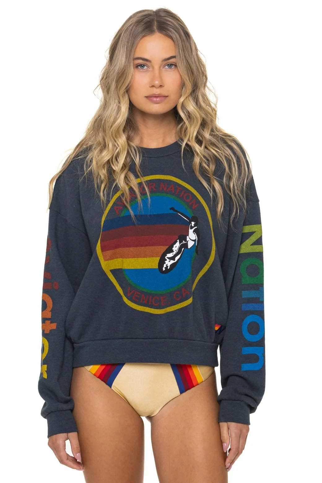 Crew Sweatshirt Charcoal | Aviator Nation | Aviator Nation