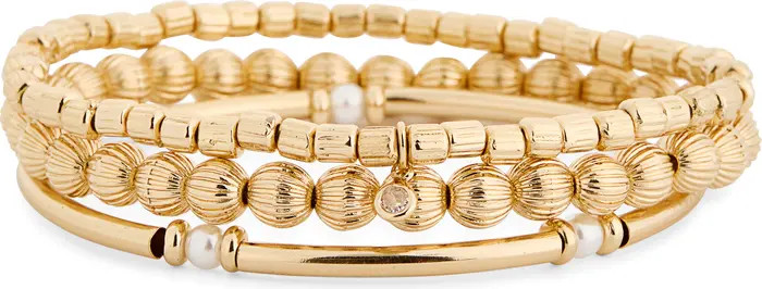 NORDSTROM RACK Set of 3 Faux Pearl Beaded Stretch Bracelets | Nordstromrack | Nordstrom Rack