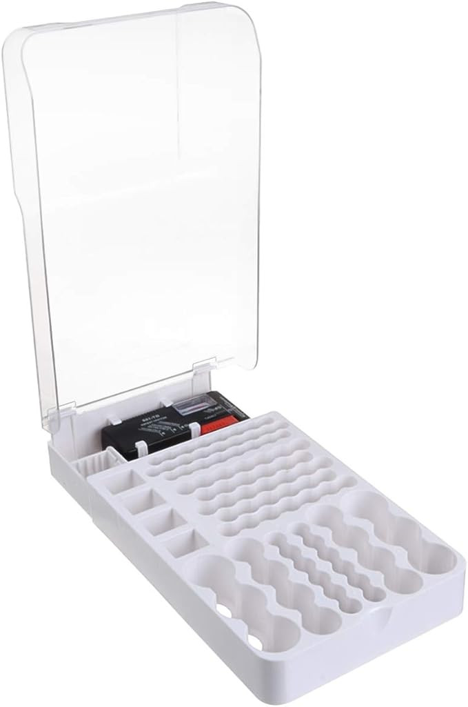 YXQ Battery Organizer Box with Tester Wall Mount -93 Batteries Holder Storage Case for AA AAA C D... | Amazon (US)