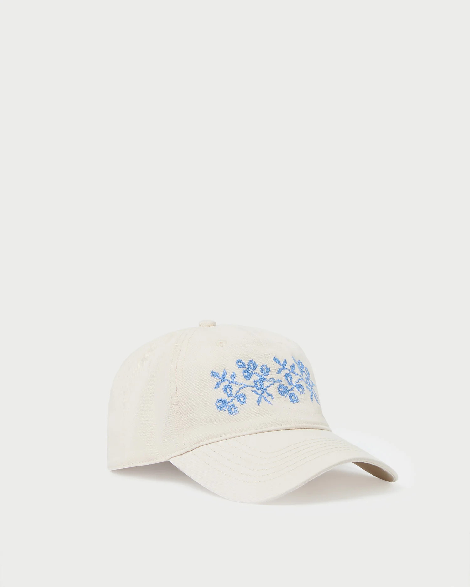 Cairo Natural/Blue Embroidered Cap | Loeffler Randall