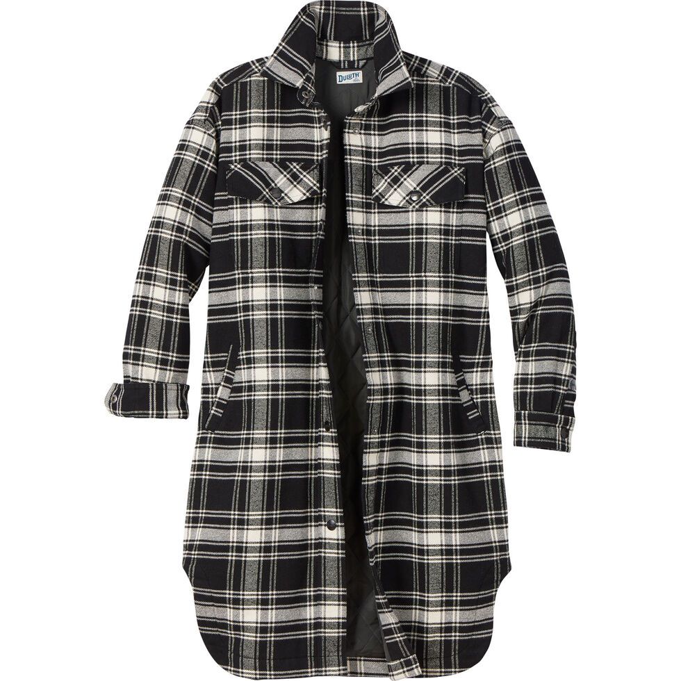 Women's Folklore Flannel Insulated Duster | Duluth Trading Company