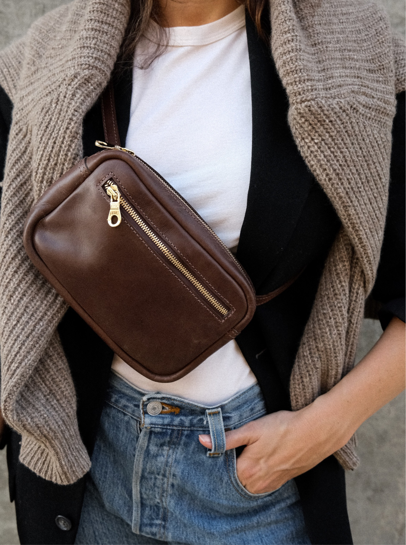 Parker Clay Desta belt bag in dark brown; use code PC-ALYSSA15 to save 15% 

#LTKitbag #LTKSeasonal