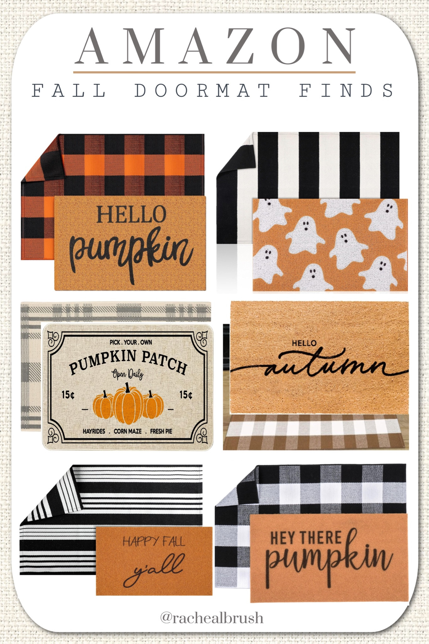 Amazon fall doormat finds! 
Fall Porch,  front door mats, fall welcome mats, Halloween doormat, plaid doormat, layering rugs, fall home, fall decor, spooky season 


#LTKFallSale #LTKHome #LTKSeasonal
