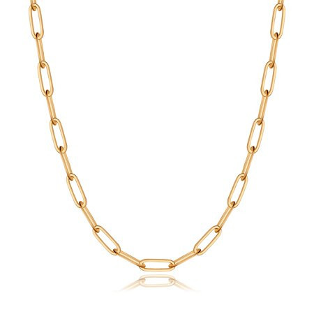 GLIVEOR Gold Paperclip Chain Necklace for Women 26 Gold Chain Necklace 14K Gold Necklace for Women 4mm Gold Chain Necklace Gold Chain for Women Gold Chains Paperclip Chain Necklace for Women C29 | Walmart (US)