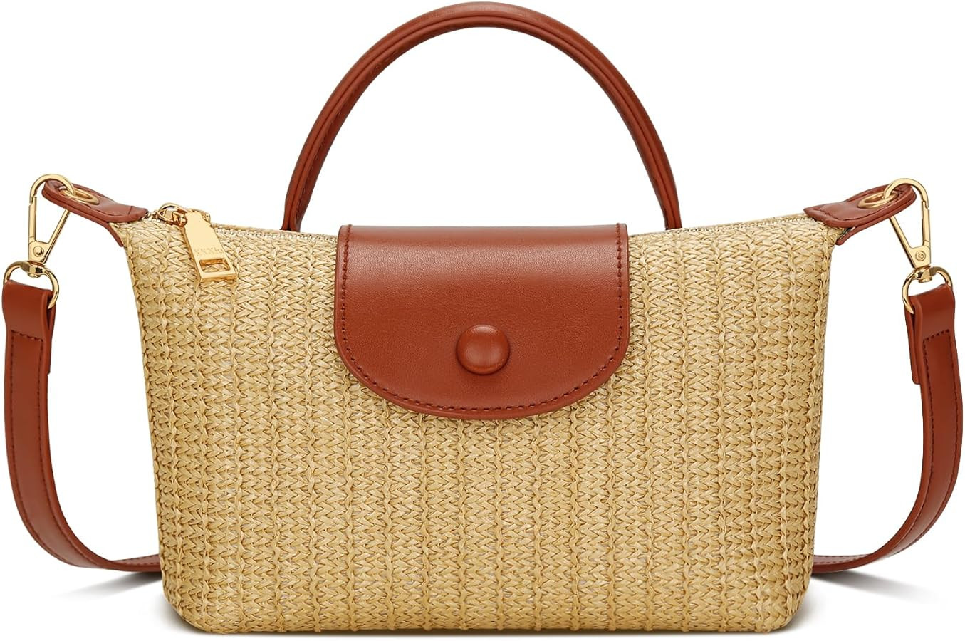 KKXIU Mini Top Handle Purse for Women Small Summer Straw Beach Crossbody Bags for Lady Handbags | Amazon (US)