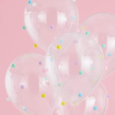 Ginger Ray Pastel Pom Balloons Party Decorations - 5 Pack - Pastel Party, PS-553 | Amazon (US)
