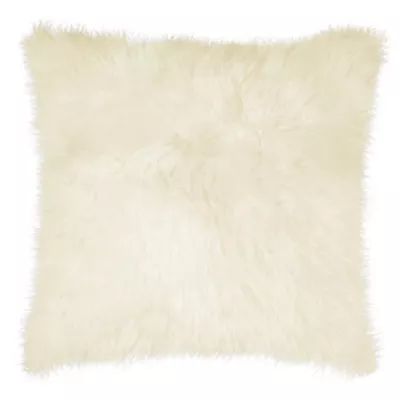 Natural 100% Sheepskin New Zealand Square Throw Pillow in Natural | Bed Bath & Beyond