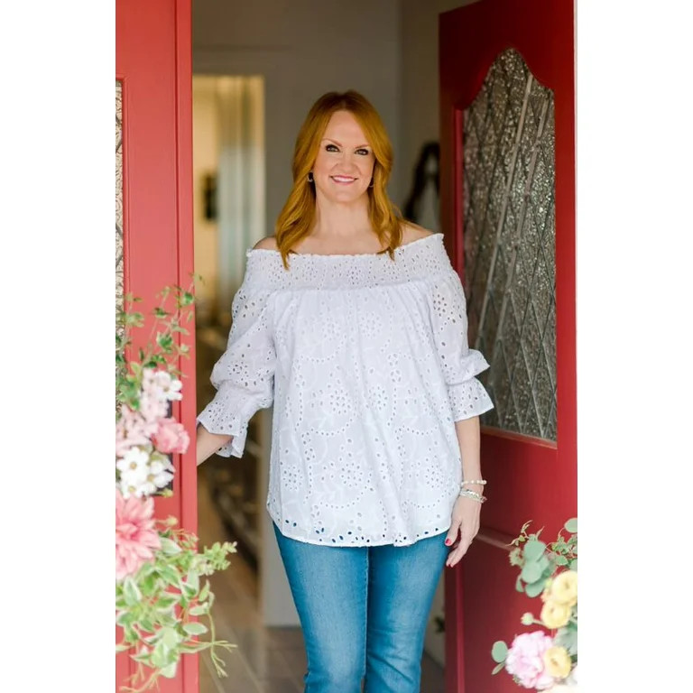 The Pioneer Woman Women's Smocked Off the Shoulder Top | Walmart (US)