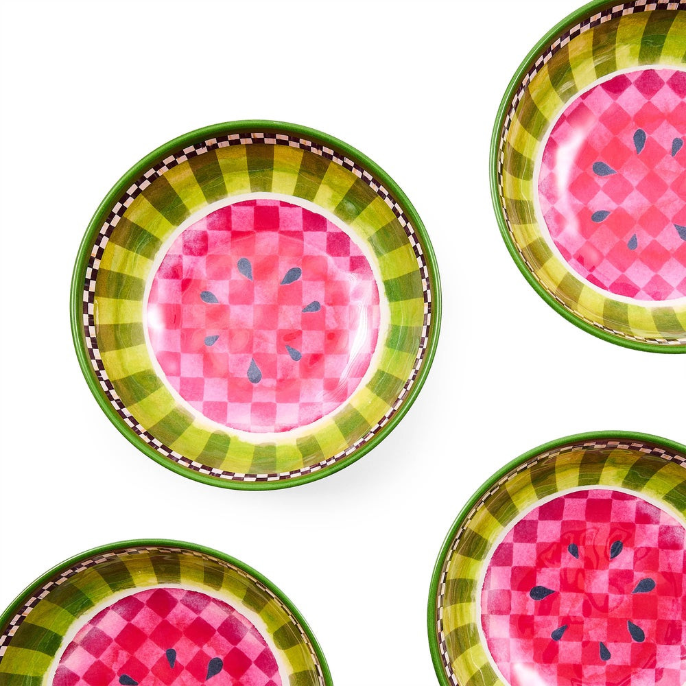 Watermelon Melamine Small Bowls, Set of 4 | MacKenzie-Childs