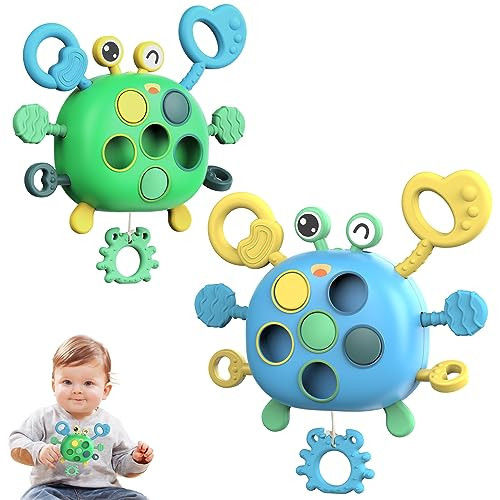 BCOOSS Baby Montessori Toys for 2 Year Old Boy, Toddler Sensory Learning Educational Fine Motor Skills Toys,Travel Essentials Airplane Car Seat Pull String Toy,Boys Girls Birthday Gifts for 18 Months | Amazon (US)