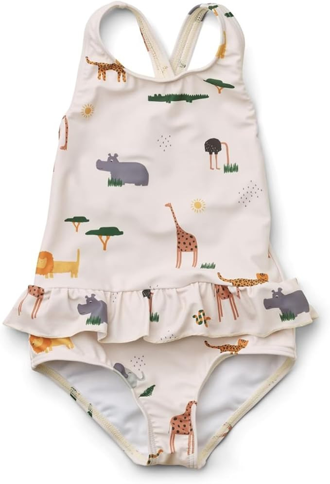 Toddler Girls One Piece Swimsuits Crossback Backless Bathing Suit Whale Dolphin Shark Swimwear wi... | Amazon (US)