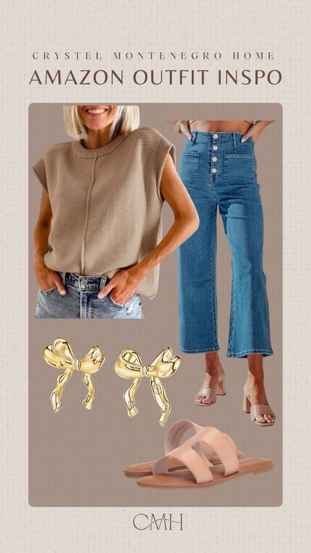 Spring Outfit. This top selling outfit is starting to sell out. Sandals. Capris Jeans. Cap sleeve sweater.

#LTKtravel #LTKfindsunder50 #LTKSeasonal