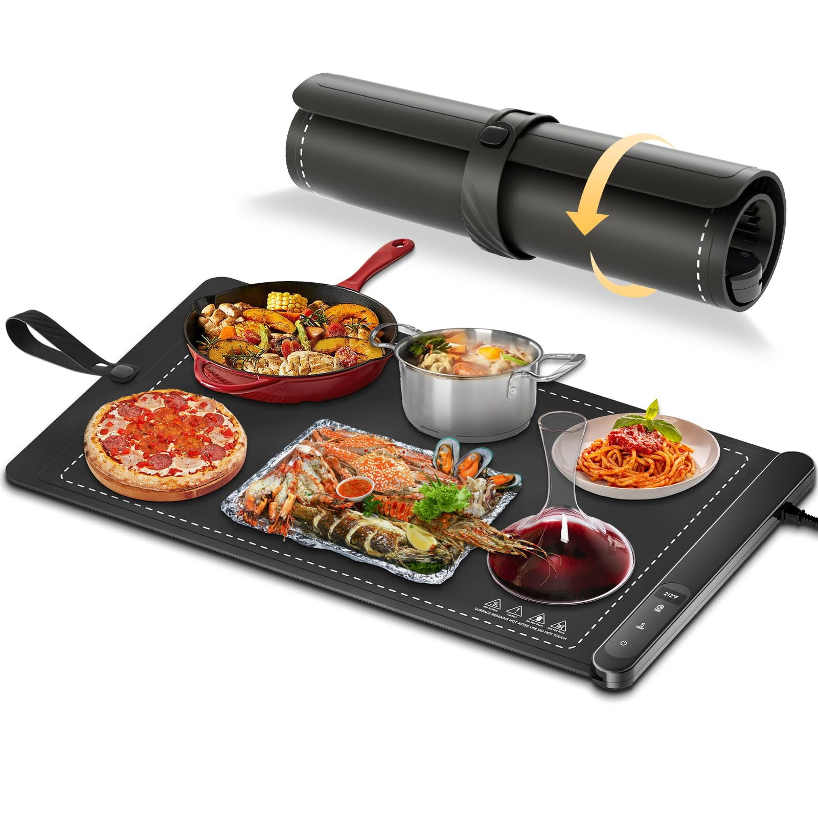Food Warming Mat, Upgraded Graphene Full Surface Heating Foldable Heater Food Pad, Compact Silico... | Amazon (US)