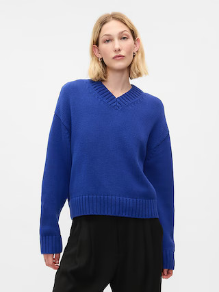 Oversized V-Neck Sweater | Gap (US)