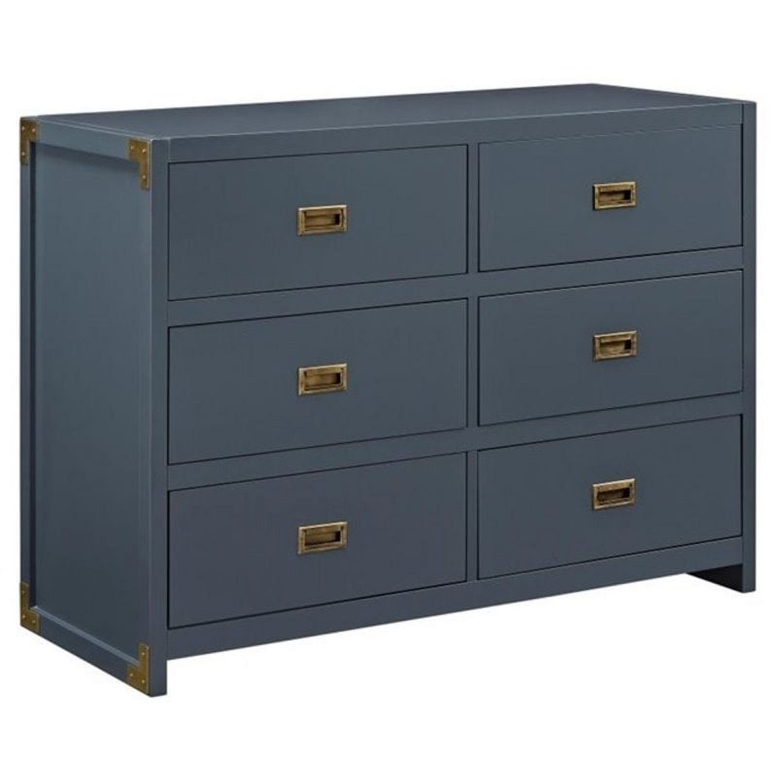 Pemberly Row 6 Drawer Baby Dresser in Graphite Blue | Walmart (US)