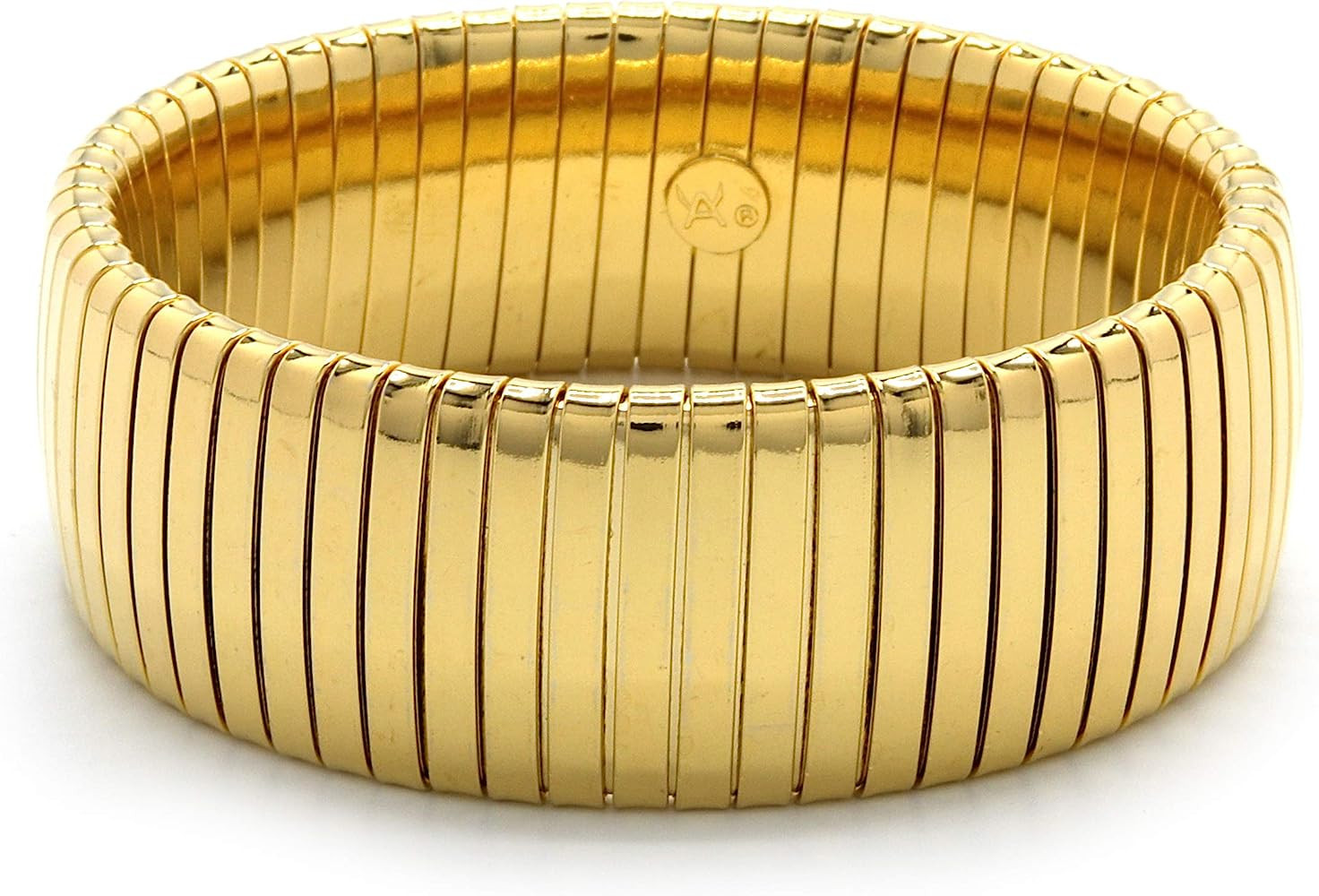 MARSHAL METAL Fashion Bracelet Omega Brass Polished Stretch Cobra Bracelet (23MM) | Amazon (US)