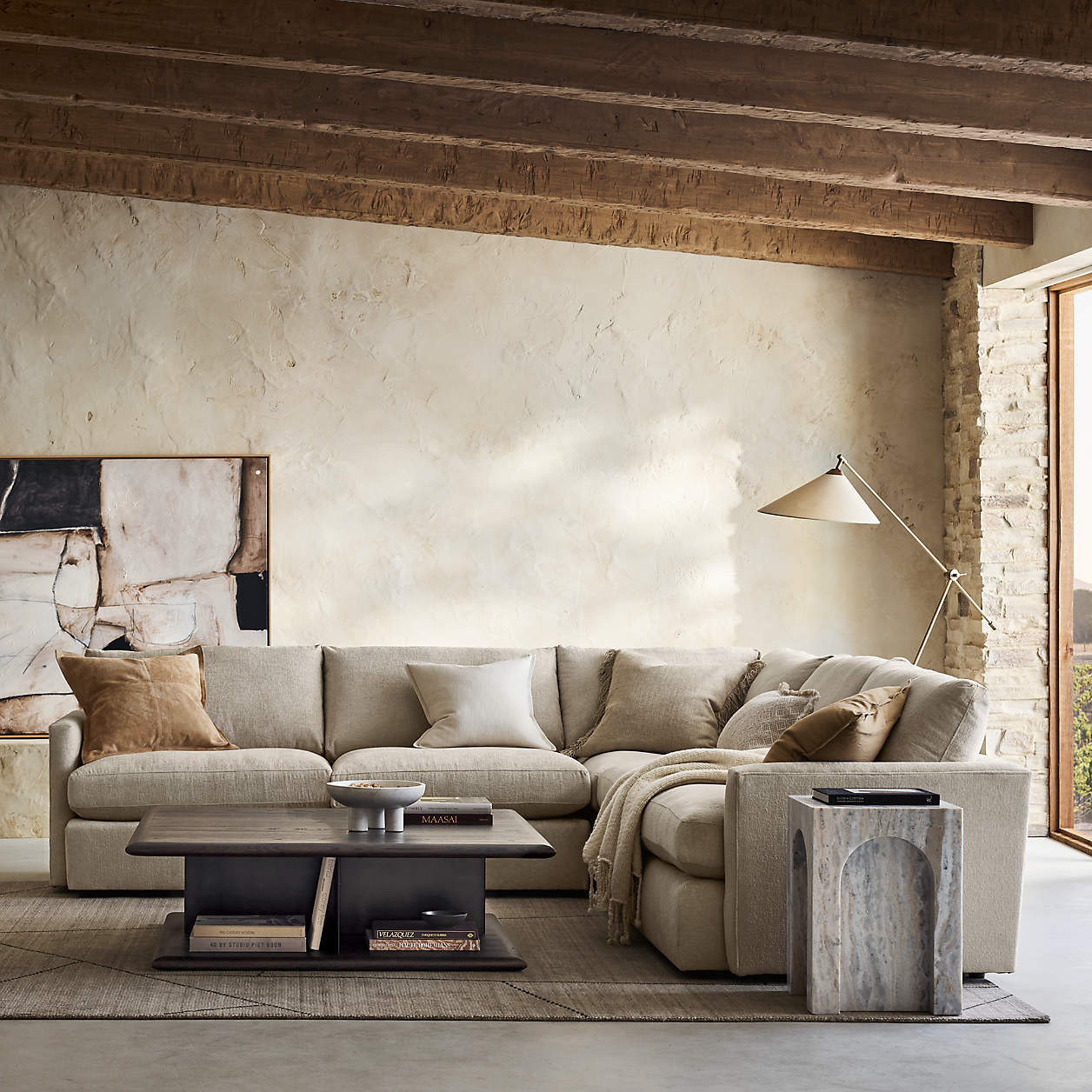 Lounge Deep 2-Piece Sectional Sofa with Chaise Lounge + Reviews | Crate & Barrel | Crate & Barrel