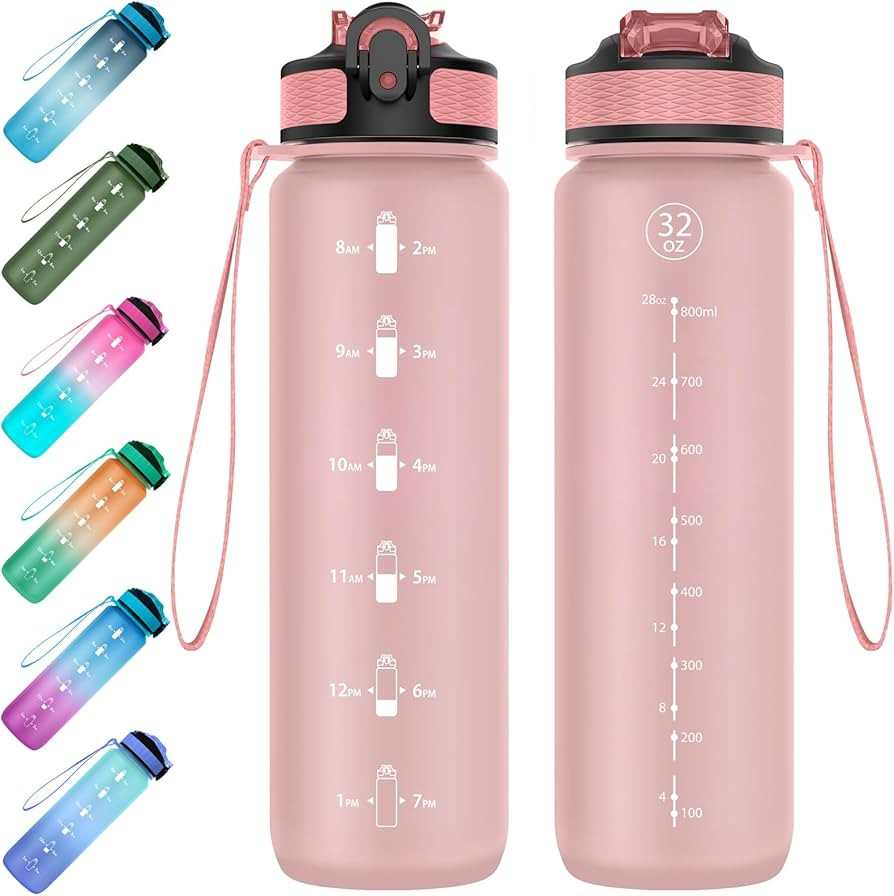 EYQ 1 L Water Bottle, 1 Litre Water bottle with Straw, Leak-Proof, Tritan BPA-Free, Motivational ... | Amazon (UK)