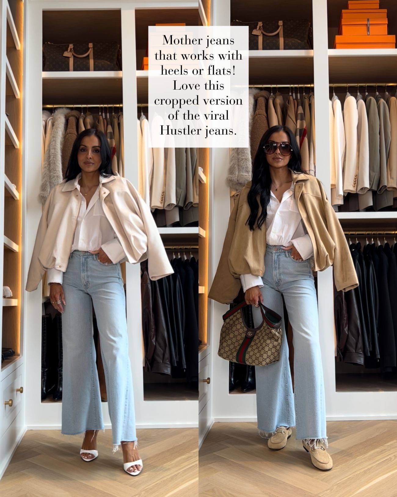Mother straight leg jeans styled two ways
Love that these cropped jeans work with heels and flats - a great piece for business casual outfits! 

Mother white button up shirt wearing an xs
Mother jean wearing a 24
Gucci suede loafers
Nordstrom white heels 



#LTKPetite #LTKOver40 #LTKootd